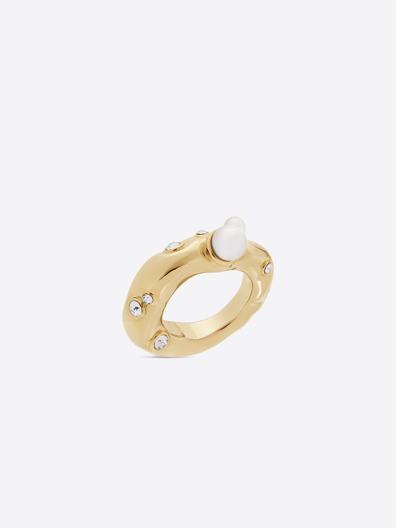 Dries Van Noten Pearl Ring Gold