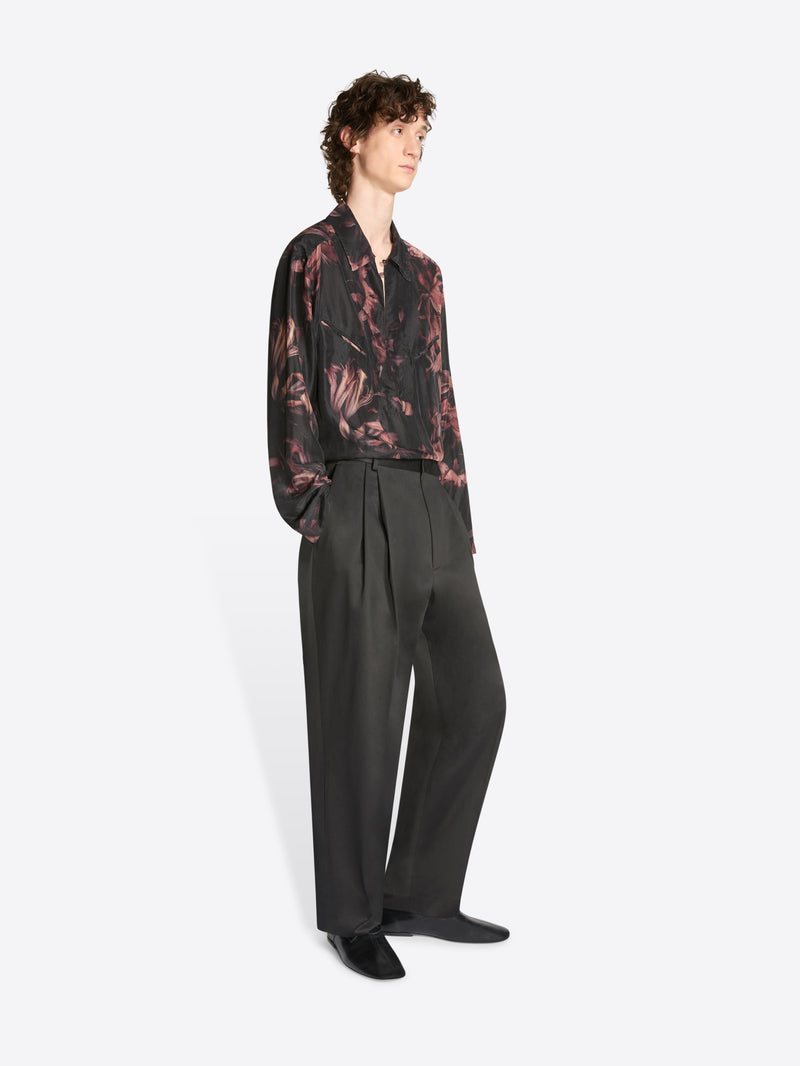 Dries Van Noten Pleated Cotton Pants BLACK