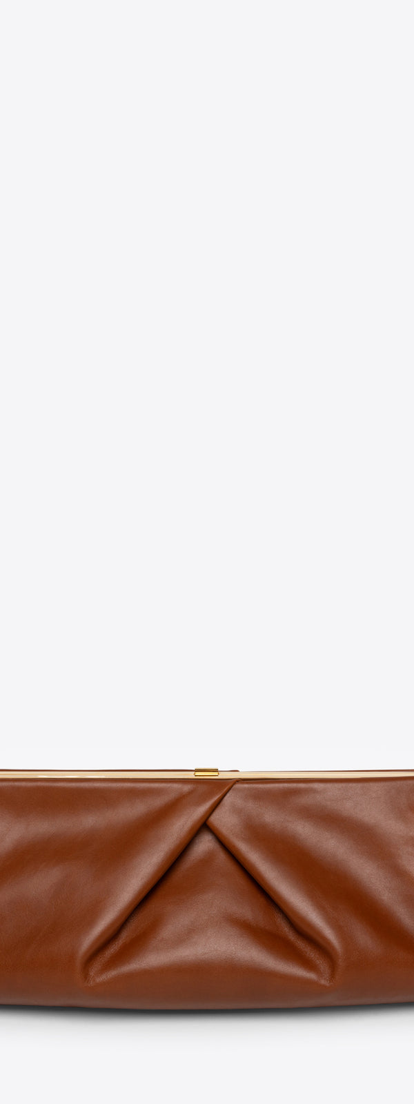 dries van noten Pleated leather clutch TAN