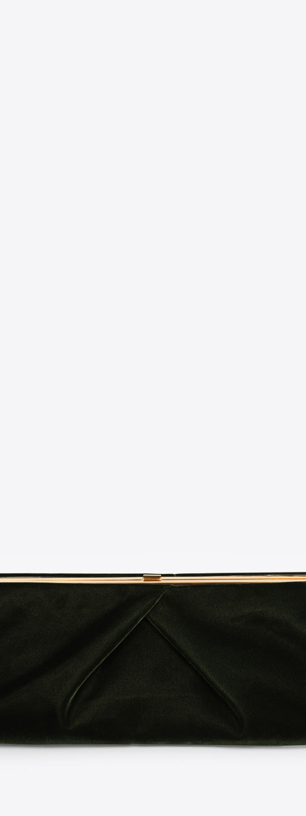 dries van noten Pleated velvet clutch OLIVE