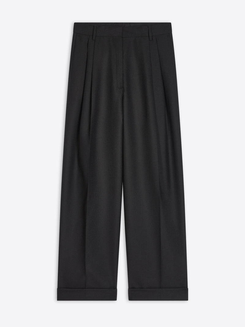 Dries Van Noten Pleated Wool Pants Black