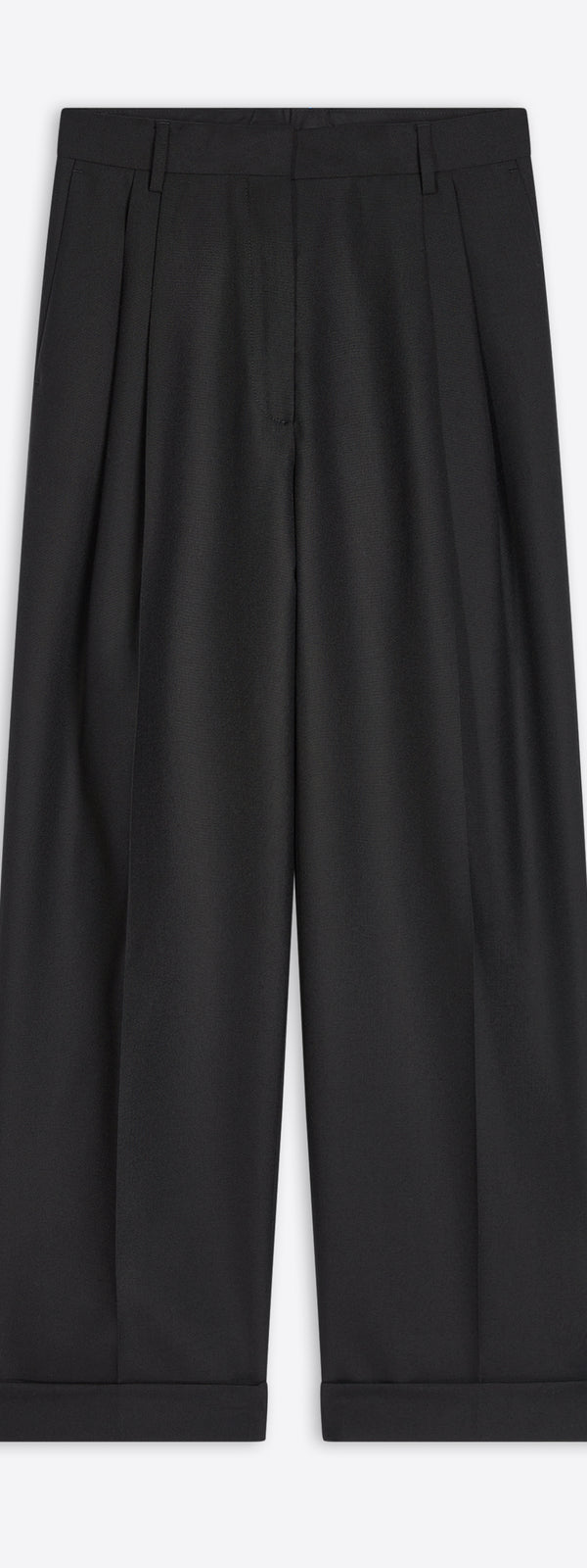 dries van noten Pleated wool pants black