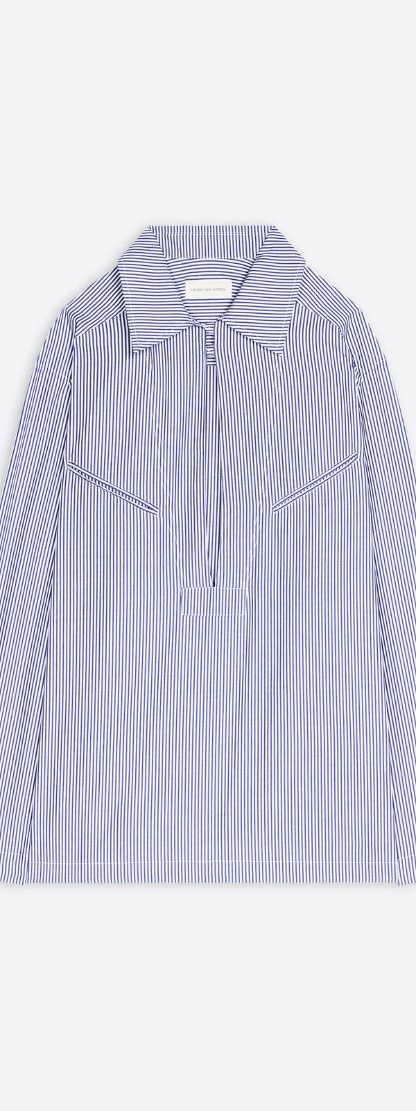 dries van noten Popover cotton shirt NAVY