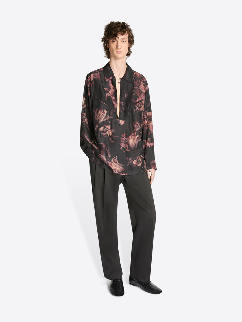 Dries Van Noten Popover Silk Shirt OLD ROSE