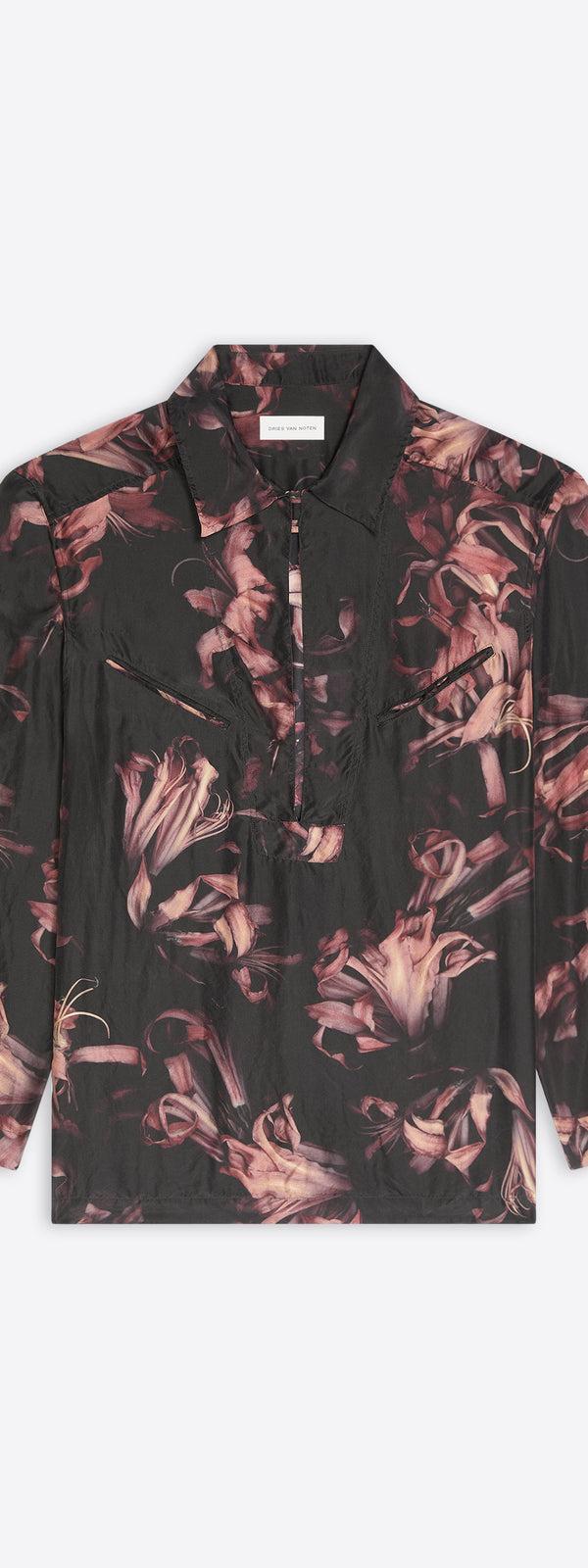 dries van noten Popover silk shirt OLD ROSE
