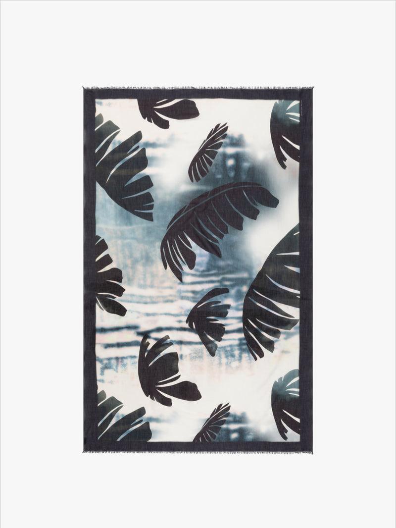Dries Van Noten Printed Cotton Scarf Navy