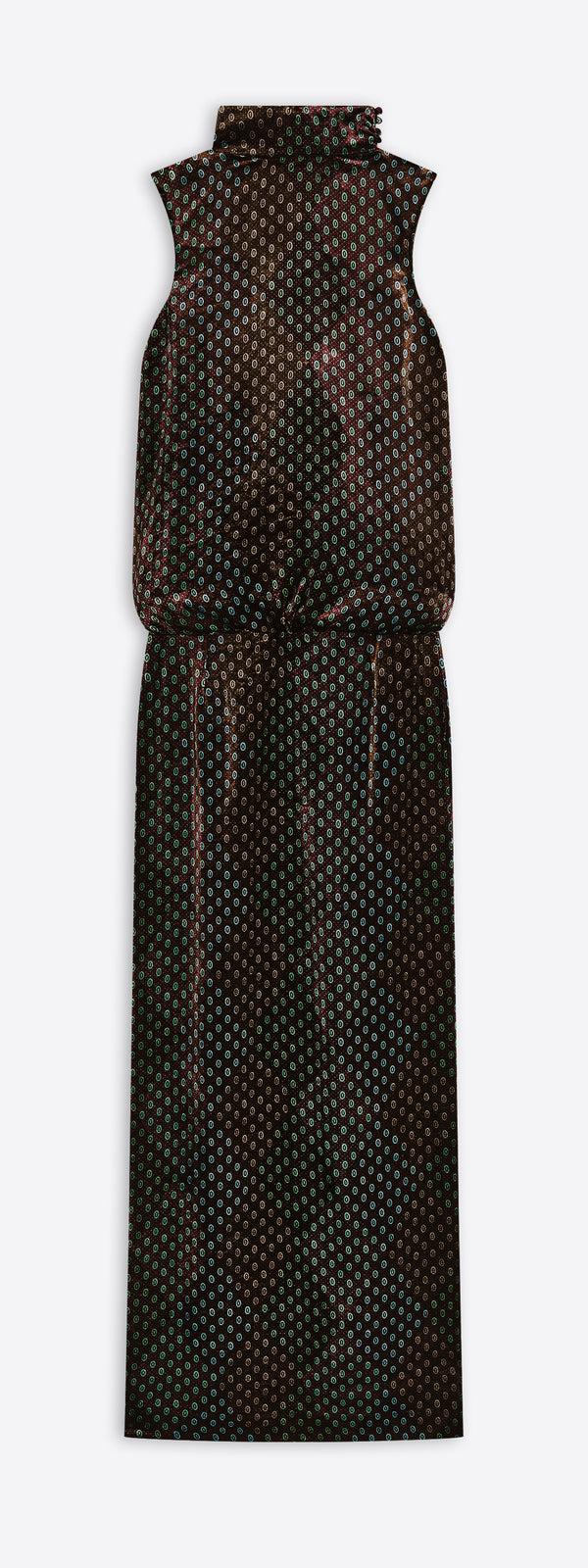 dries van noten Printed evening dress KHAKI
