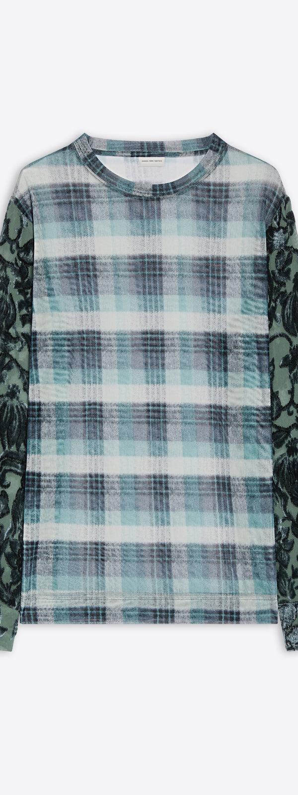 dries van noten Printed mesh tee TURQUOISE