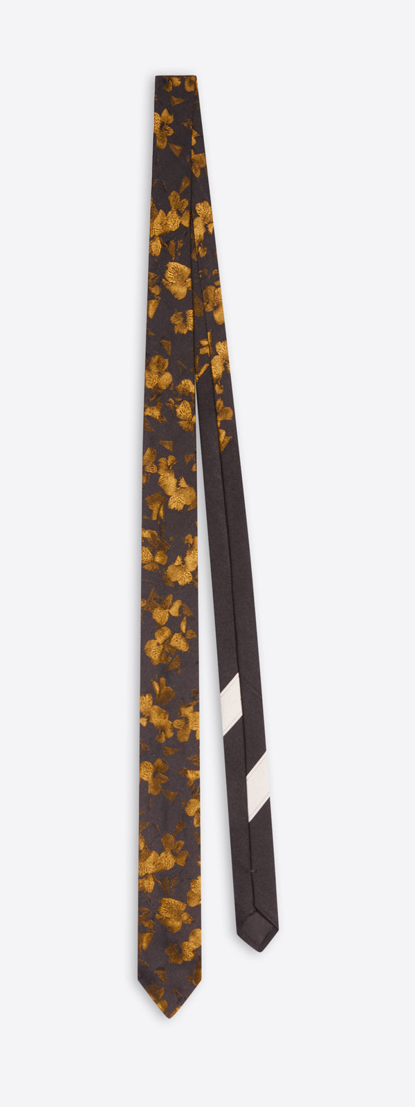 dries van noten Printed narrow silk tie OCRA