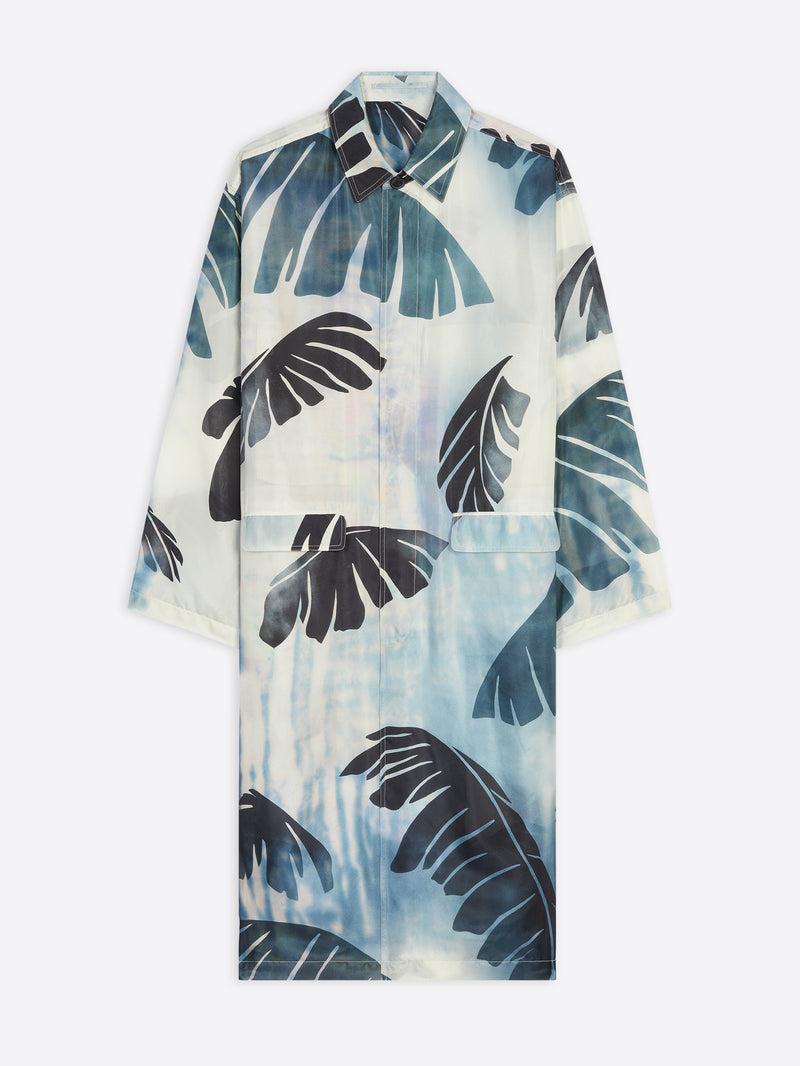 Dries Van Noten Printed Silk Mac Navy