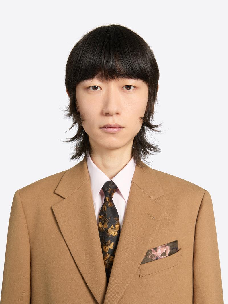 Dries Van Noten Printed Silk Scarf KHAKI