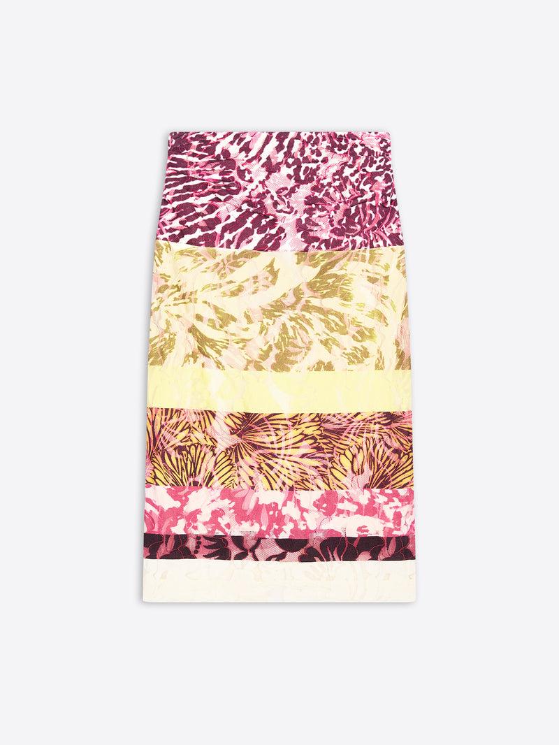 Dries Van Noten Printed Skirt Burgundy