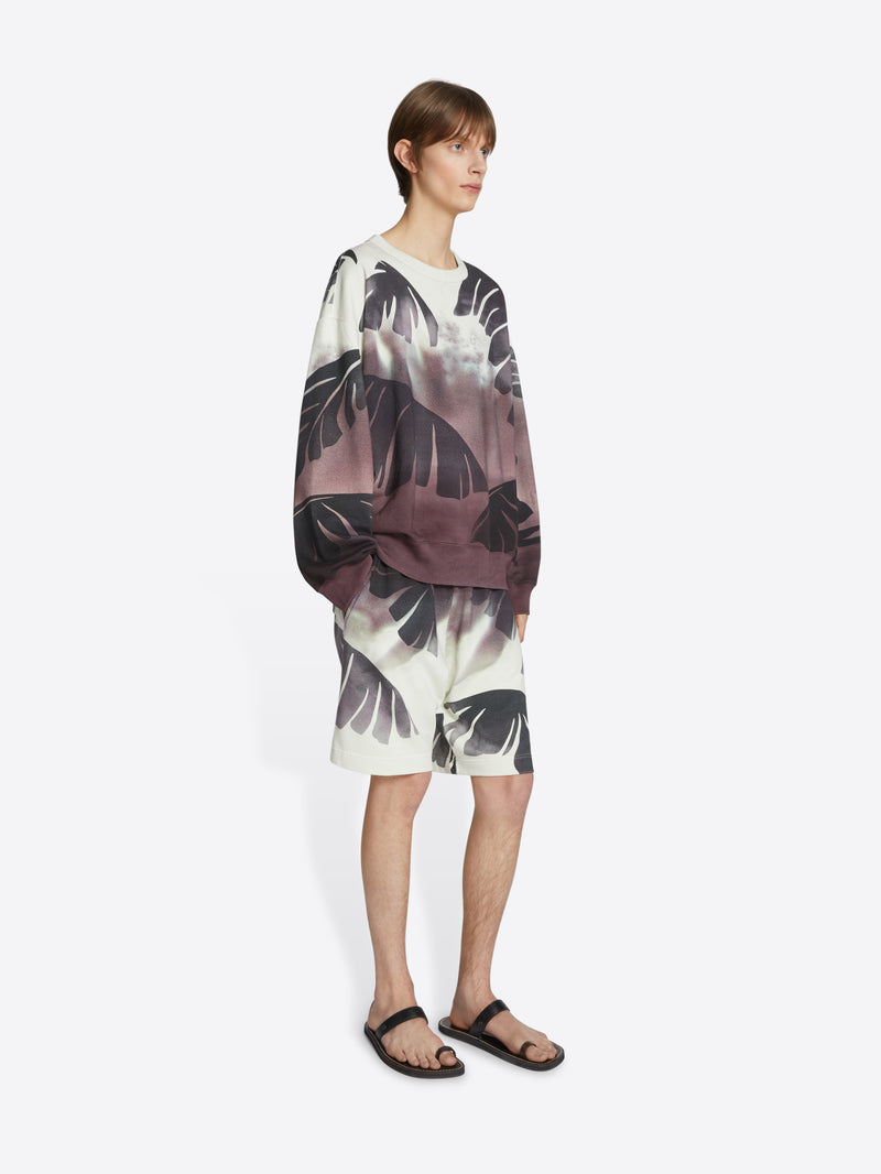 Dries Van Noten Printed Sweatshorts Burgundy