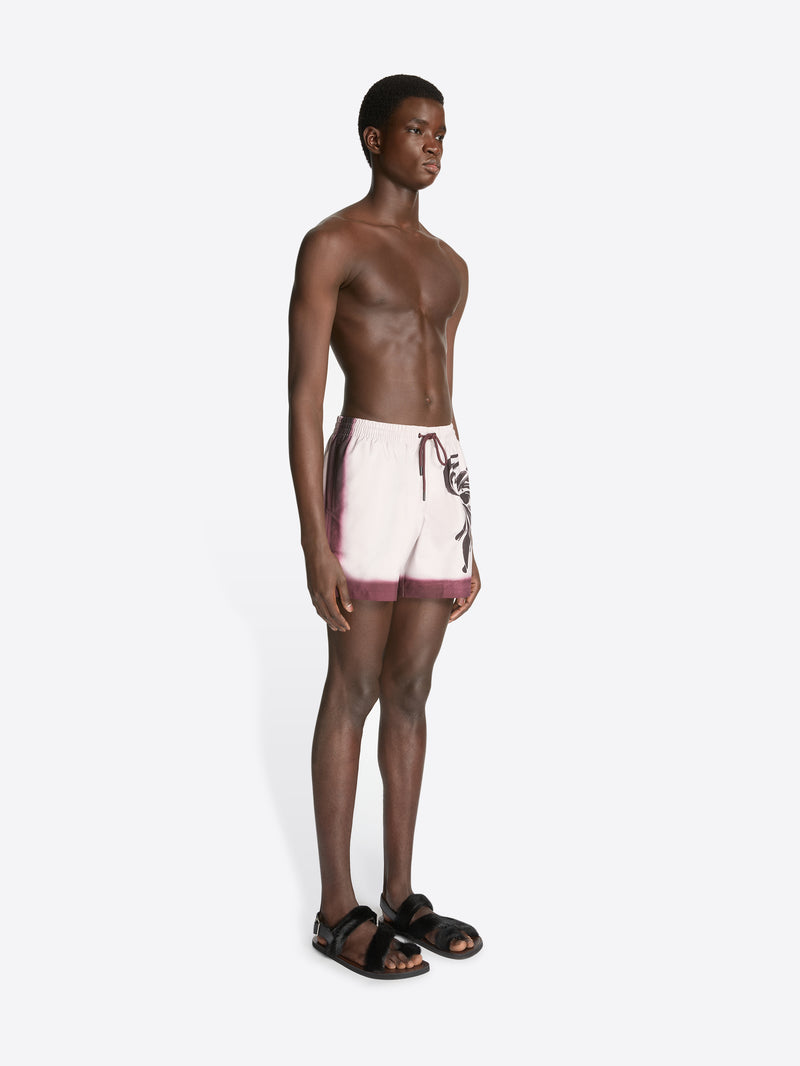 Dries Van Noten Printed Swim Shorts Burgundy