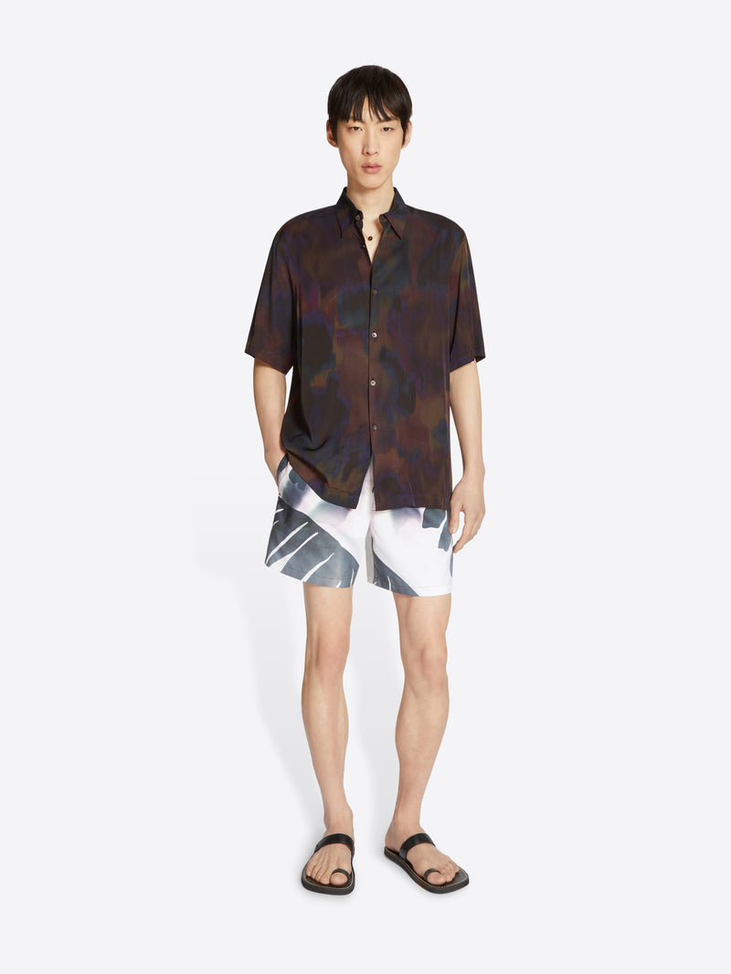 Dries Van Noten Printed Swim Shorts Dark Blue