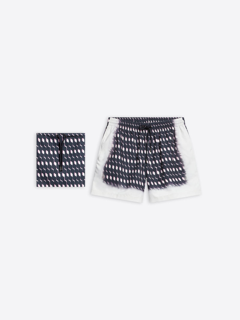 Dries Van Noten Printed Swim Shorts Navy