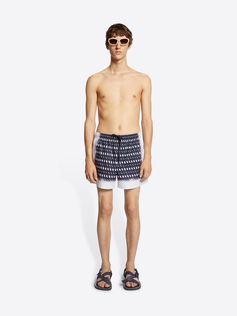 Dries Van Noten Printed Swim Shorts Navy