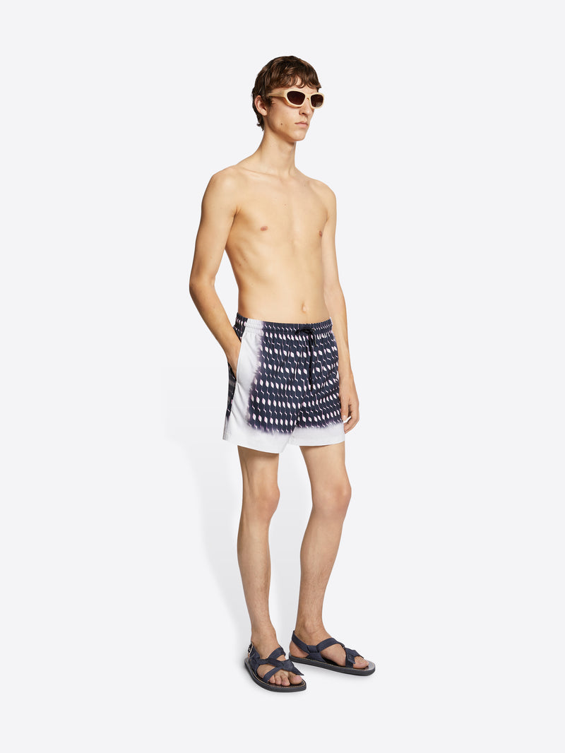 Dries Van Noten Printed Swim Shorts Navy