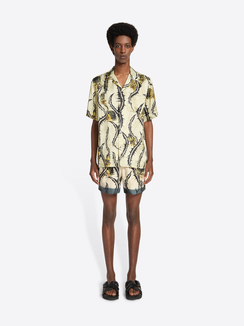 Dries Van Noten Printed Swim Shorts Pale Yellow
