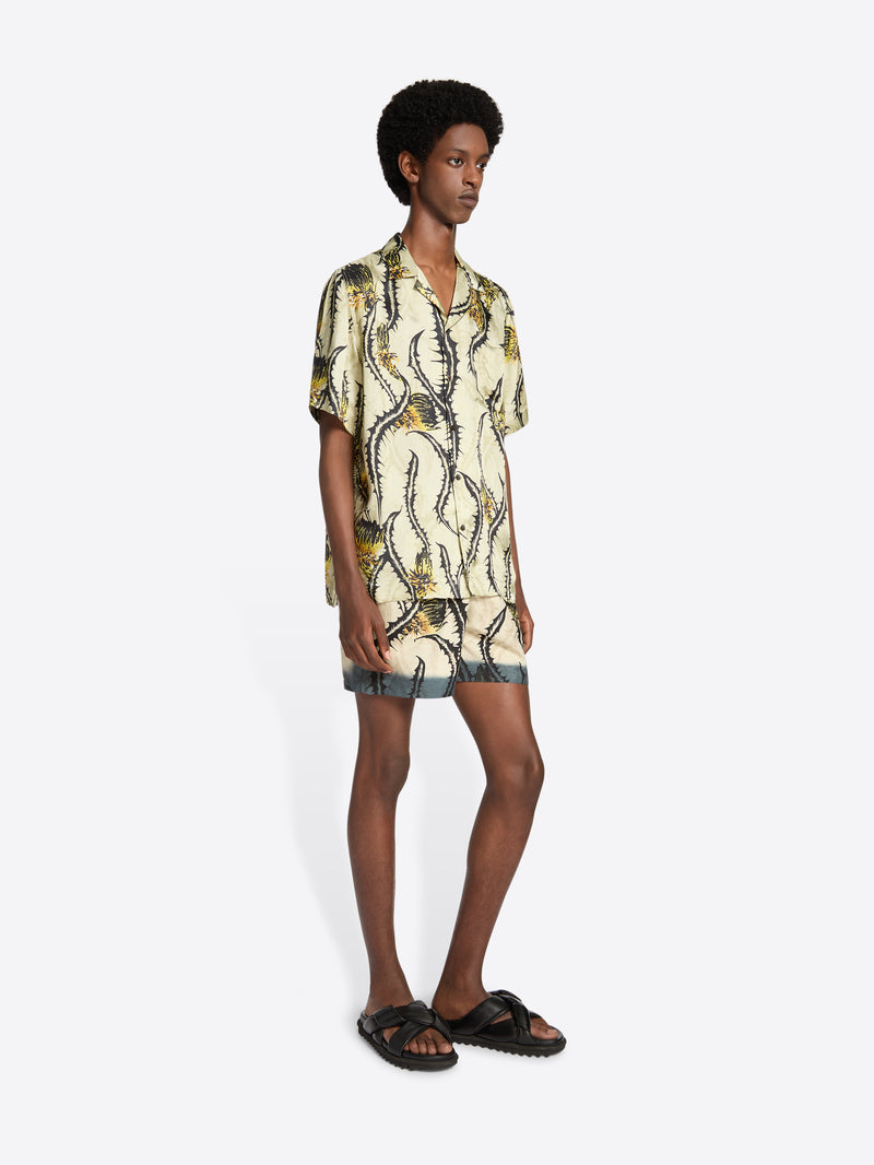 Dries Van Noten Printed Swim Shorts Pale Yellow