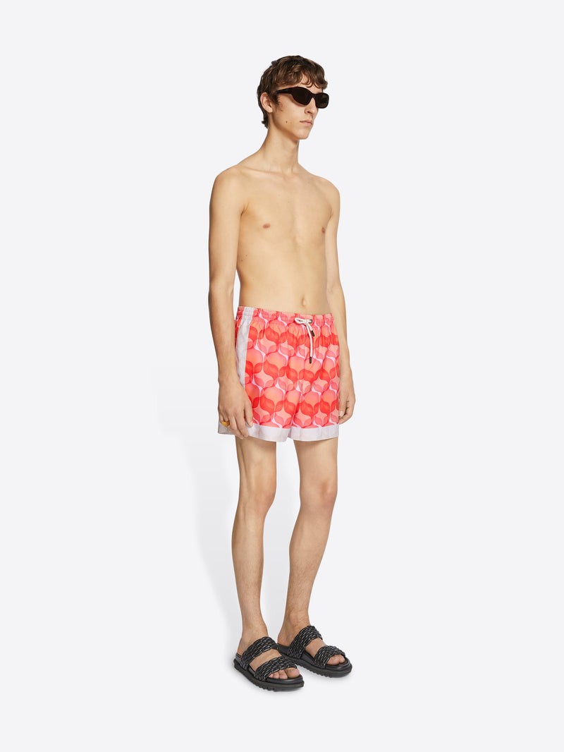 Dries Van Noten Printed Swim Shorts Red