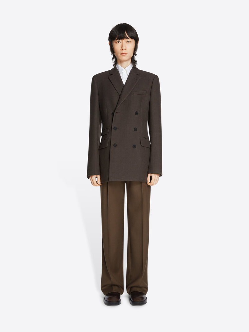 Dries Van Noten Regular Fit Wool Blazer DARK BROWN