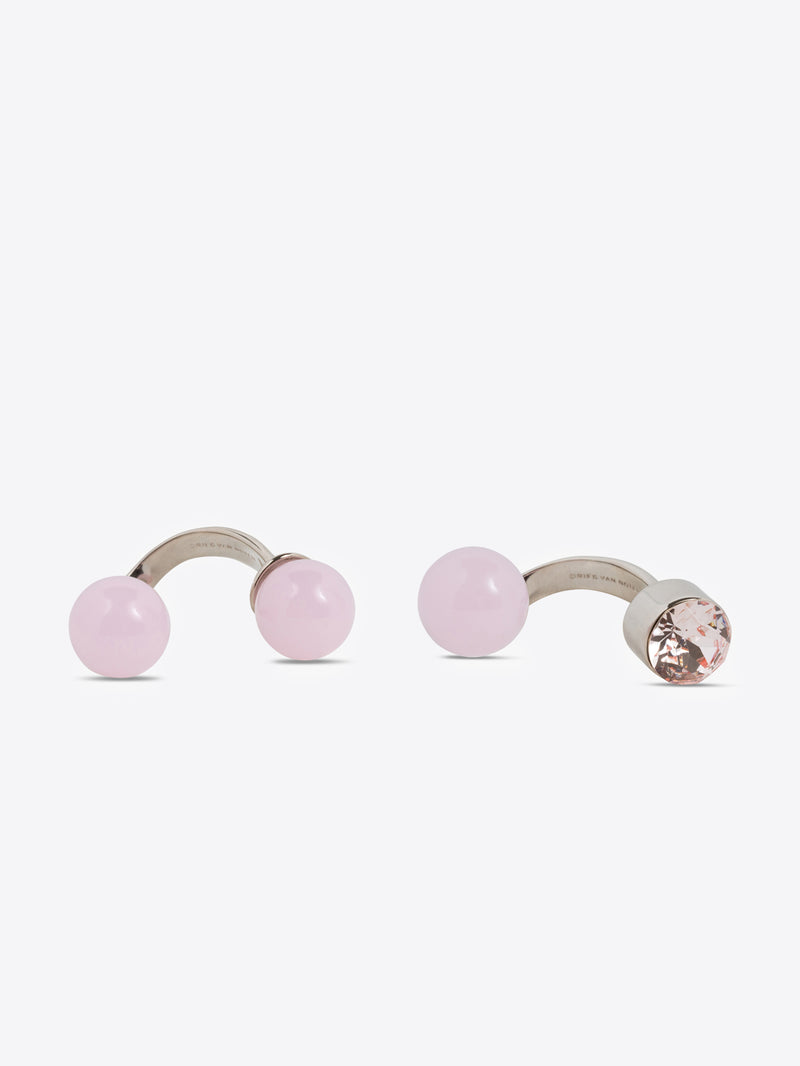 Dries Van Noten Set Of Open Rings Pink