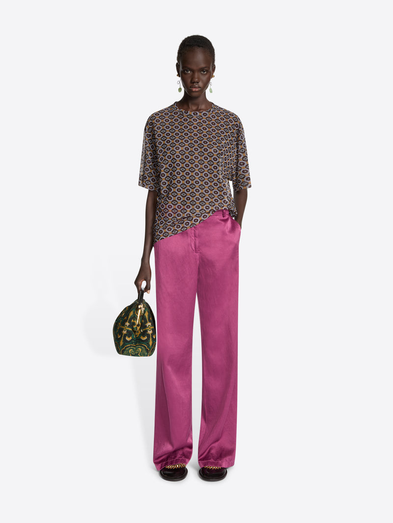 Dries Van Noten Sheer Oversized Tee BROWN