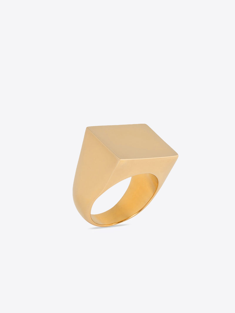 Dries Van Noten Signet Ring Mat Gold
