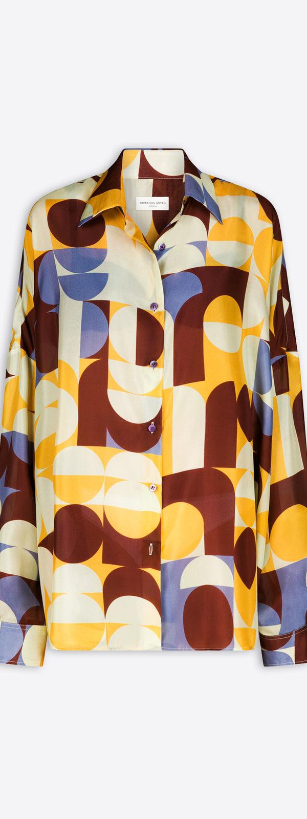 dries van noten Silk cocoon shirt rust