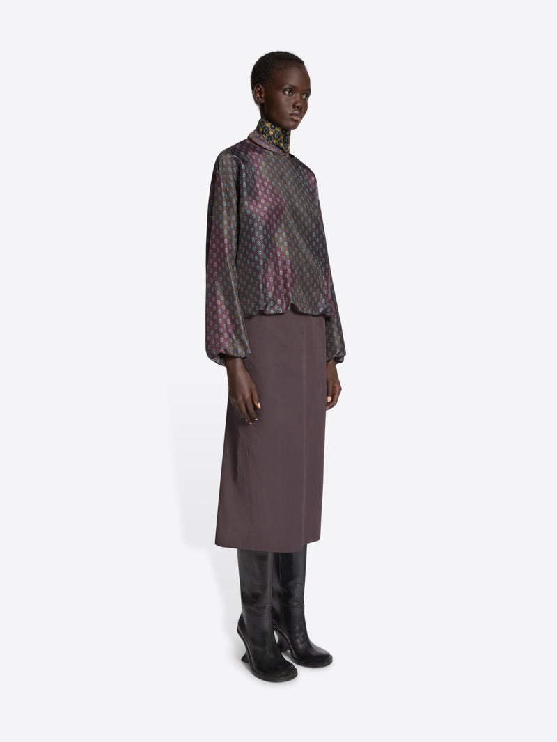 Dries Van Noten Silk Cocoon Top BURGUNDY