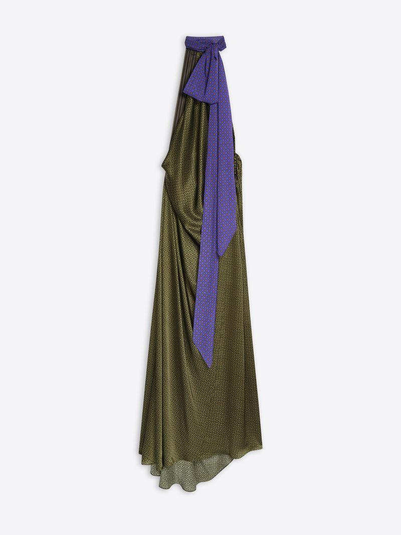 Dries Van Noten Silk Evening Dress KHAKI