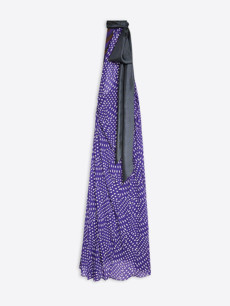 Dries Van Noten Silk Evening Dress PURPLE