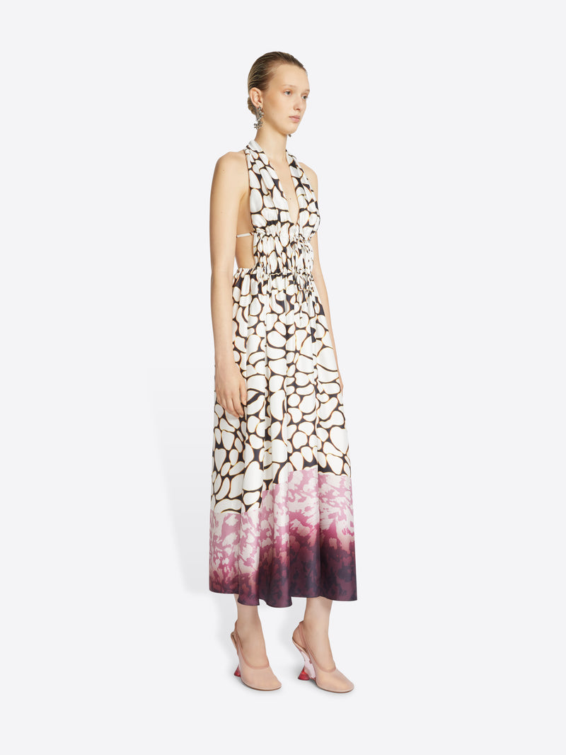 Dries Van Noten Silk Halter Dress Off White