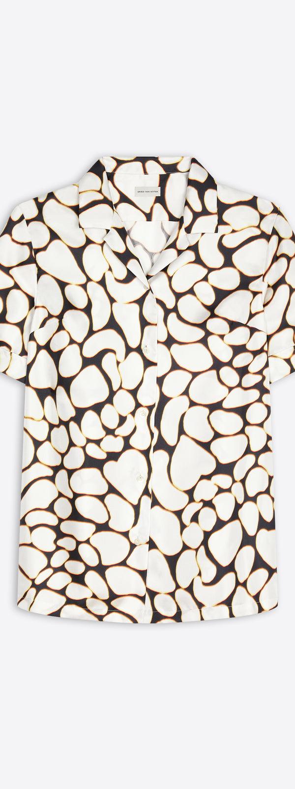 dries van noten Silk short sleeve shirt off white