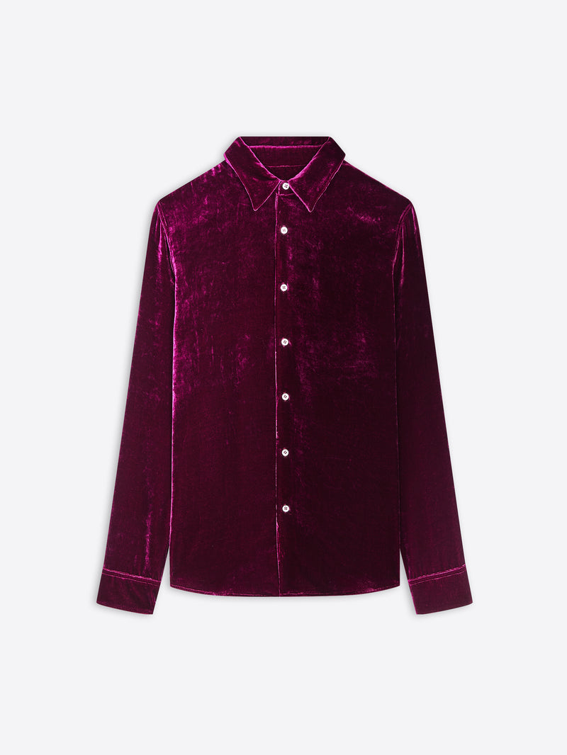 Dries Van Noten Silk Velvet Shirt VIOLET