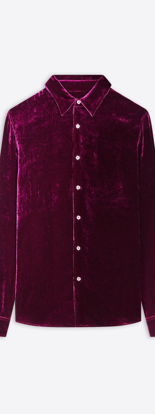 dries van noten Silk velvet shirt VIOLET