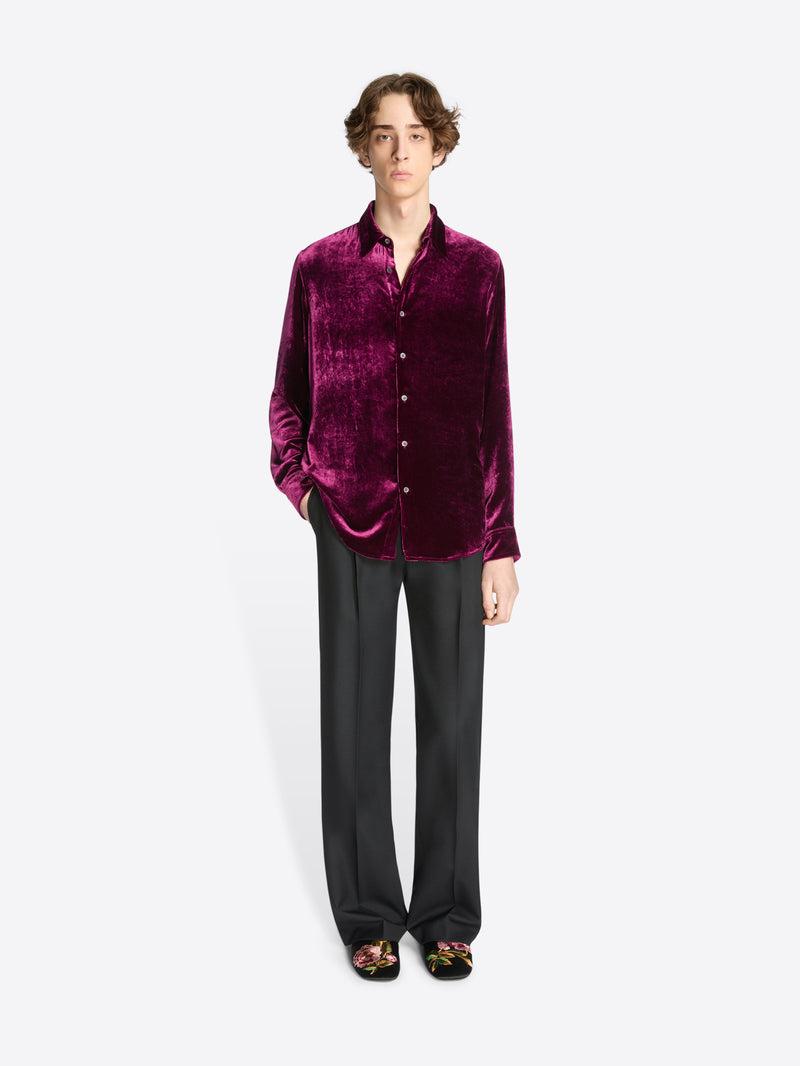 Dries Van Noten Silk Velvet Shirt VIOLET