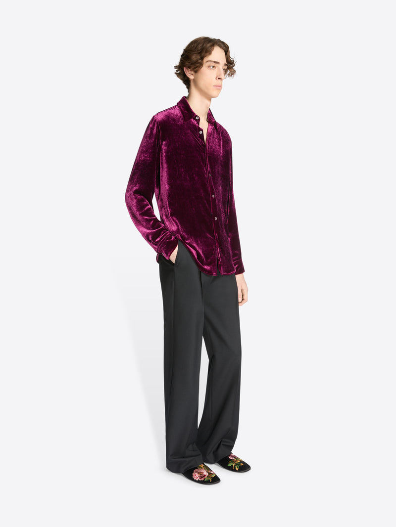 Dries Van Noten Silk Velvet Shirt VIOLET