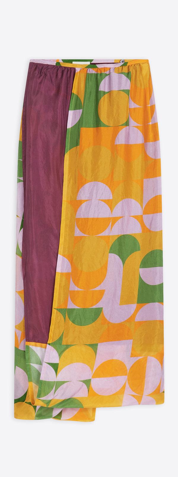 dries van noten Silk wrap skirt orange