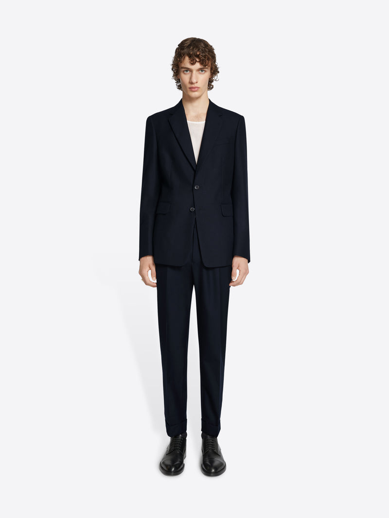 Dries Van Noten Slim Fit Wool Blazer Navy