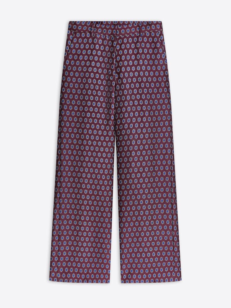 Dries Van Noten Slouchy Jacquard Pants BURGUNDY