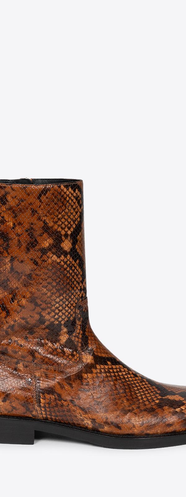 dries van noten Snake print boots tan