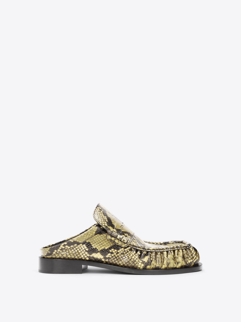 Dries Van Noten Snake Print Loafers Green