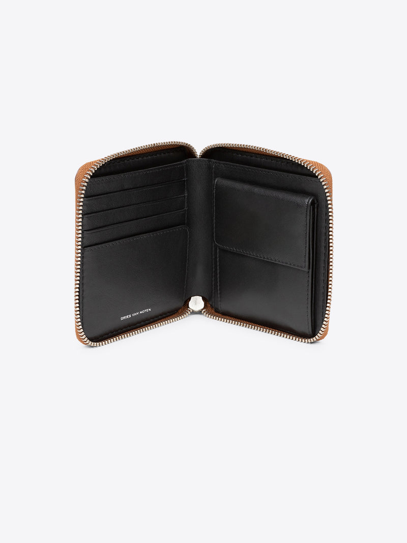 Dries Van Noten Square Zip Wallet Tan