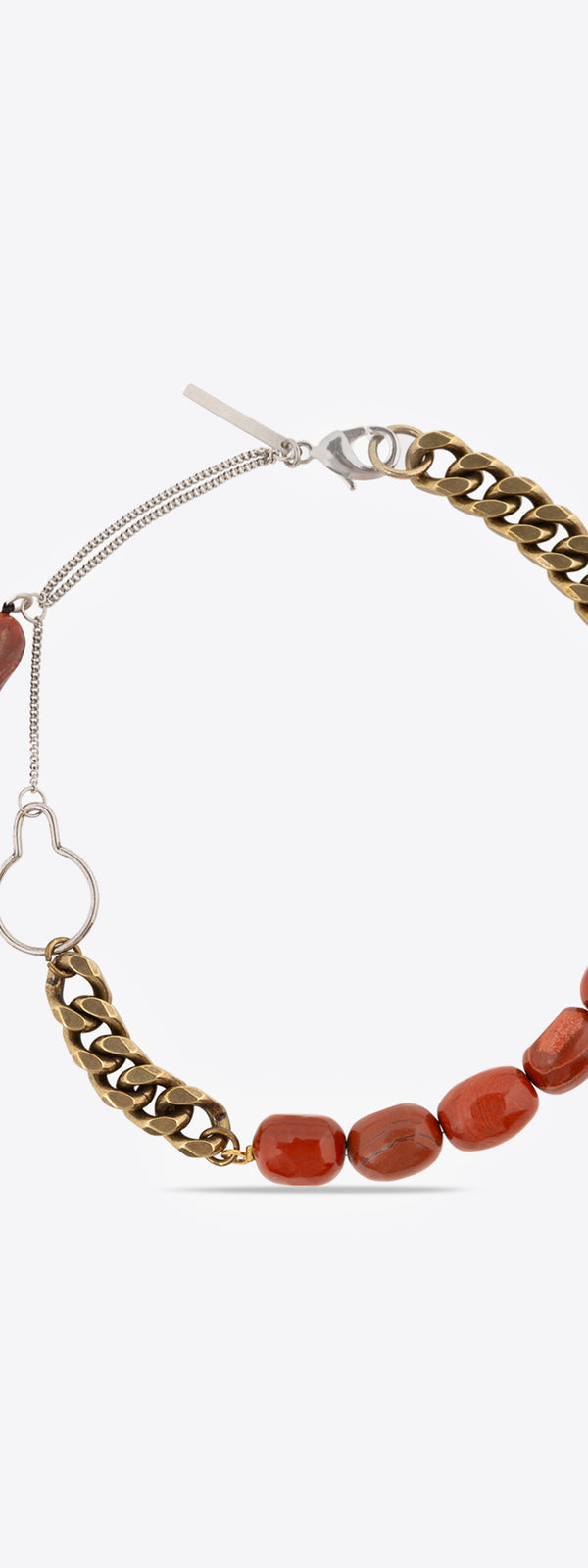 dries van noten Stone chain necklace dark red
