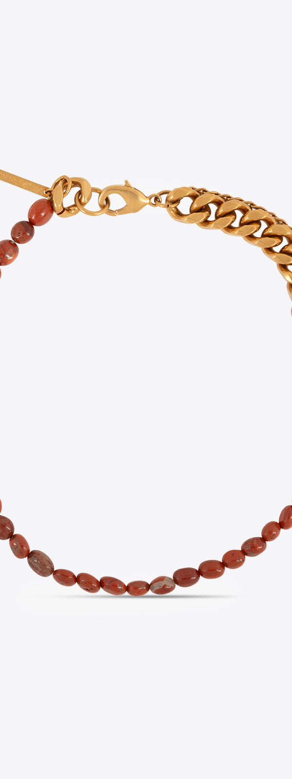 dries van noten Stone chain necklace dark red