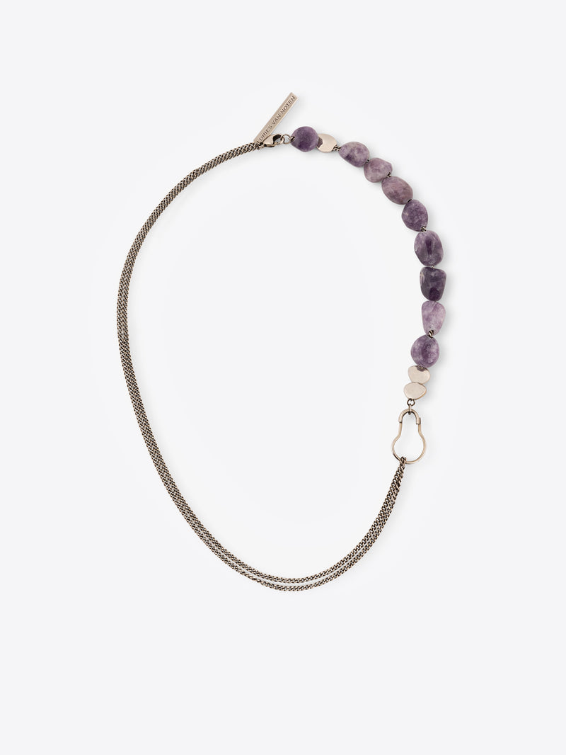 Dries Van Noten Stone Chain Necklace PURPLE