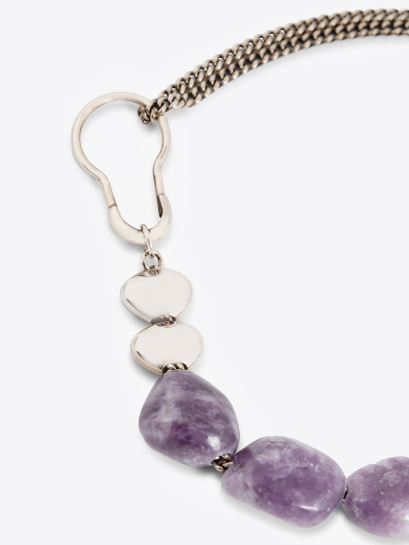 Dries Van Noten Stone Chain Necklace PURPLE