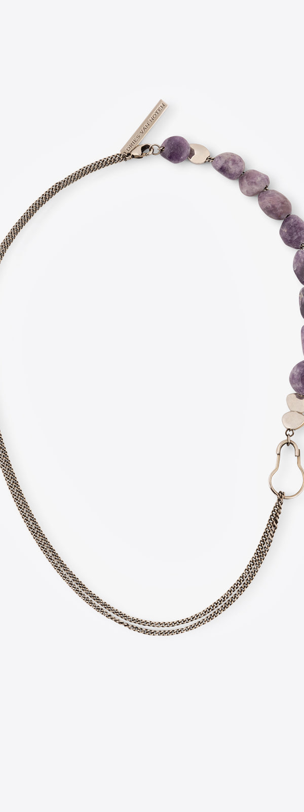 dries van noten Stone chain necklace PURPLE